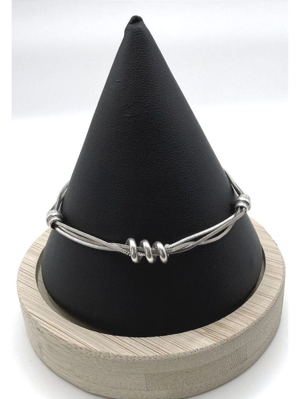 Sarda 925 Multi-Strand Snake Chain Adjustable Bracelet with Wrapped Bead Accents